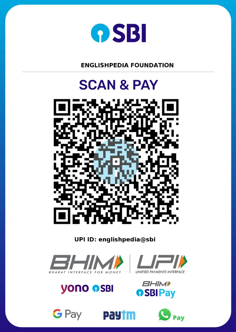EnglishPedia Foundation SBI Scan and Pay UPI QR code